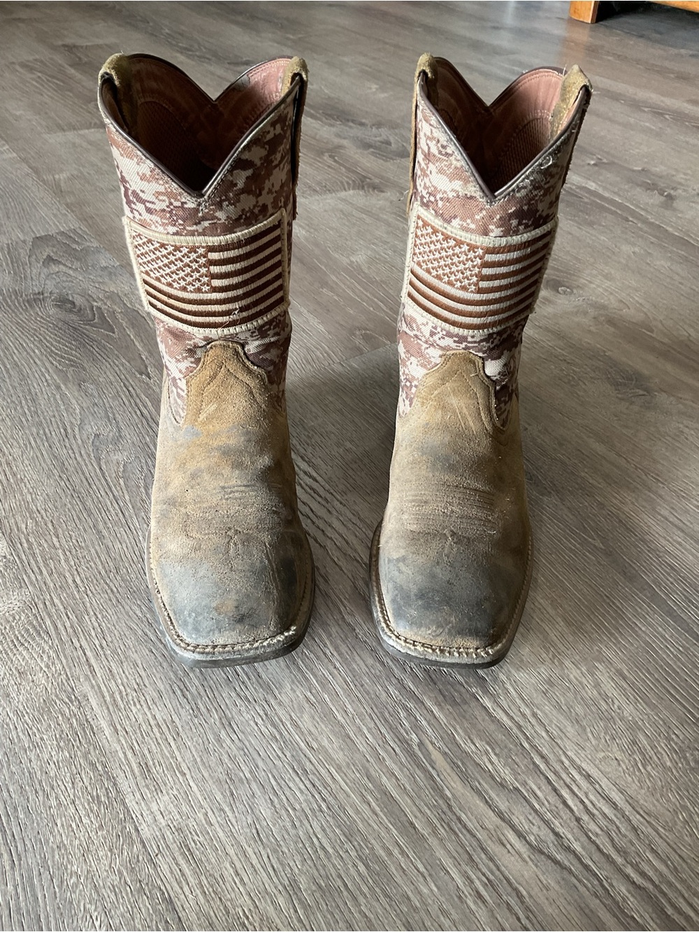 Ariat Tan Perforated Leather Boot Interior